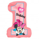 Large Shape Minnie 1st Birthday foil balloon H45 v