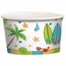 8 ice cream cups Surf Party paper 270 ml