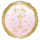 Standard 1st Birthday Girl Foil Balloon C40 packed