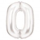 Large Number Silk Luster 0 white foil balloon N34 