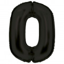 Large Number Silk Luster 0 black foil balloon N3