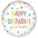 Standard Rainbow Birthday Cupcake Foil Balloon C40