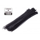Kábelkötegelők 3,6 x 300 mm / 100 db fekete