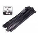 Kábelkötegelők 7,8 x 300 mm / 50 darab fekete