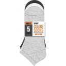 set of 5 short men's socks, plain gray