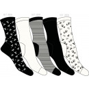 nagyker Ruha és kiegészítők: 5 db-os női zokni szett, fekete szitakötő /