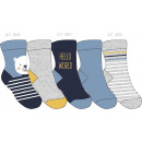 set of 5 baby socks, hello world