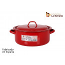 enamel saucepan with lid 24cm red