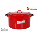 rectangular pot with lid 32cm red