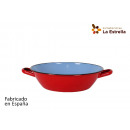 red 32cm deep beaded paella pan