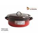 enameled pan with lid 22cm 34l fire