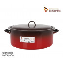enameled pan with lid 34cm 125l fire