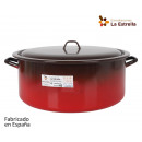 enameled pan with lid 40cm 19,7l fire