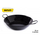 Vitrified deep frying pan with 26 cm handles.