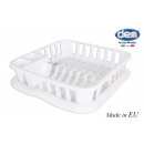 dish drainer with tray 37x34,5x8cm white ev
