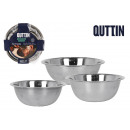 set of 3 stainless steel bowls 28/24/20 cm quttin