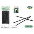 reusable plastic straws 25p.19.5/8black alg