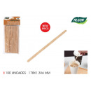 set of 100 wooden stirrers 178x1.3x6mm cotton
