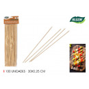 set of 100 hygienic bamboo skewers 300x2.5mm cotto