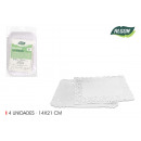 set of 4 rectangular lace tray 14x21cm a