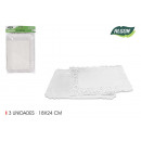 set of 3 rectangular lace tray 18x24cm a