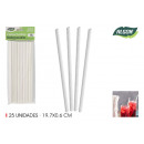 set of 25 white cardboard straws 197x6 algon