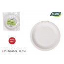 set of 25 plate round cart natural 28cm alg