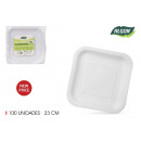 set of 100 plate square cardboard l/soy 23c