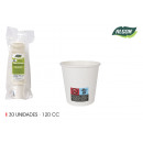 set of 30 white cardboard cups 120ccm cotton