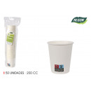 set of 50 white cardboard cups 200ccm cotton