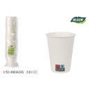 set of 50 white cardboard cups 330ccm cotton