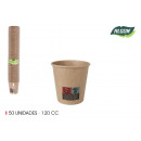 set of 50 kraft cardboard cups 120ccm cotton