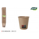 set of 50 kraft cardboard cups 200ccm cotton