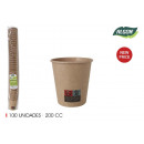 set of 100 kraft cardboard cups 200ccm cotton