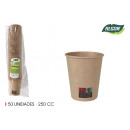 set of 50 kraft cardboard cups 250ccm cotton