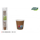 set of 50 brown cardboard cups 80ccm cotton