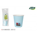 set of 24 baby blue cardboard cups 200ccm cotton