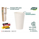 set of 35 white cardboard cups 330ccm algon