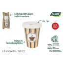 set of 8 cardboard coffee cups with lid 220ccm alg