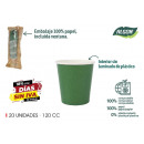 set of 20 pine green cardboard cups 120ccm algon