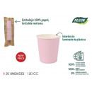 set of 20 baby pink cardboard cups 120ccm algon