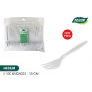 set of 100 forks medium 18cm cotton