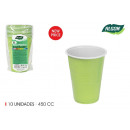 set of 10 450 cotton blg green two-tone glass