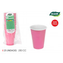 set of 25 two-tone pink 250 cotton cups