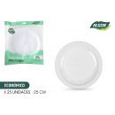set of 25 plate eco plastic round 25cm to