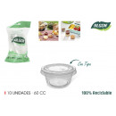 set of 10 plastic sauce boats with lid 60ccm alg