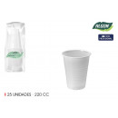 set of 25 white glass 220ccm algon