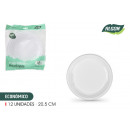 set of 12 plate round econo plastic.20.5cm