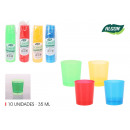 set of 10 colored shot glass pp 35ml algon