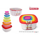set of 7 privil square stackable lunch boxes